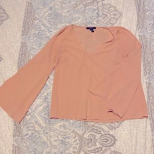 M Forever 21 Mauve-Pink Bell Sleeve Chiffon Top